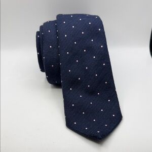 Thomas Pink Navy Blue Tie with Pink Dots